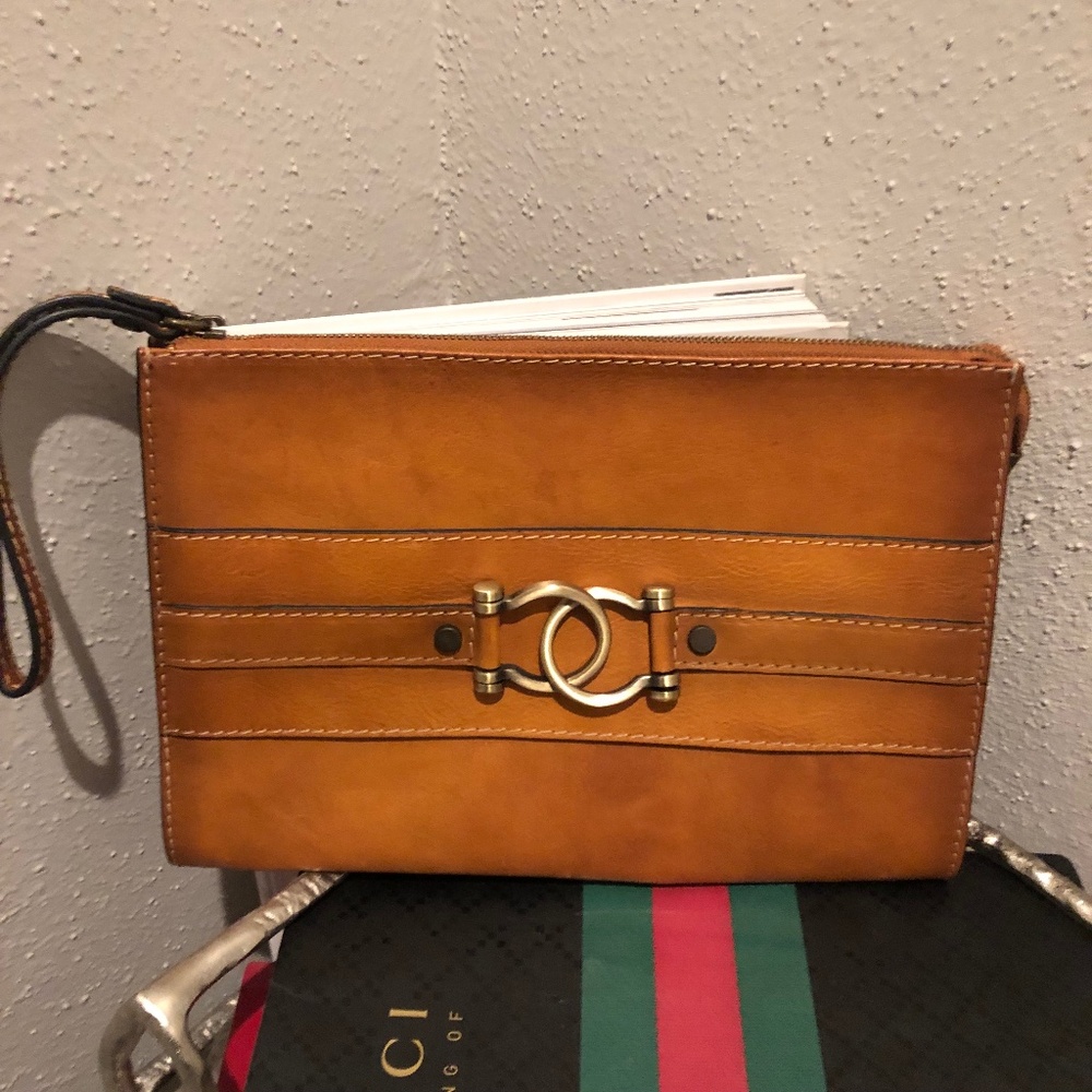 Pratesi Leather Brown Clutch
